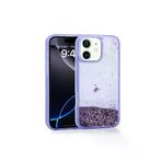 Techaks T35537-TCHS Iphone 11 Kılıf Sıvılı Simli Şeffaf Arka Yüzey Zore Keto Silikon Kapak - Mor