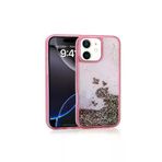 Techaks T35537-TCHS Iphone 11 Kılıf Sıvılı Simli Şeffaf Arka Yüzey Zore Keto Silikon Kapak - Pembe