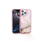 Techaks T35553-TCHS Iphone 14 Pro Max Kılıf Sıvılı Simli Kelebek Baskılı Şeffaf Arka Yüzey Zore Glis Silikon Kapak - Pem