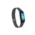 Techaks TCHS-16037 Xiaomi Mi Band 5 Uyumlu Krd-06 Metal Zore Kordon-Siyah