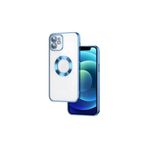 Techaks TCHS-23618 Iphone 11 Kılıf Kamera Lens Korumalı Kenarları Renkli Logo Gösteren Omega Kapak-Mavi Açık