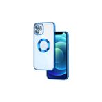 Techaks TCHS-23618 Iphone 11 Kılıf Kamera Lens Korumalı Kenarları Renkli Logo Gösteren Omega Kapak-Mavi