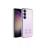 Techaks TCHS-26474 Galaxy S23 Plus Kılıf Kamera Lens Korumalı Kenarları Renkli Logo Gösteren Omega Kapak-Lila