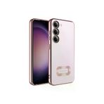 Techaks TCHS-26474 Galaxy S23 Plus Kılıf Kamera Lens Korumalı Kenarları Renkli Logo Gösteren Omega Kapak-Rose Gold