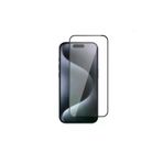 Techaks TCHS31056 Apple Iphone 15 Pro Max 3D Rika Thtterli Cam Ekran Koruyucu-Siyah