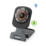 Tech&bello accessories 15W Metal Masaüstü Hızlı Magsafe Kablosuz Şarj Ve Telefon Tutucu Standı 2'si 1 arada