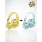 Tech&bello Accessories Kablosuz Kulaküstü Bluetooth Kulaklık Stereo-Mikrofon-Aux HK-036 - Sarı - Mavi