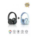 Tech&Bello Accessories Kablosuz Kulaküstü Siyah-Mavi Bluetooth Kulaklık Stereo-Mikrofon-Aux Sd Kart Hk-035