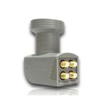 TECHCG Dörtlü 4'lü Universal Quad Lnb 4k Ultra Hd 3d Elembi Yağmur Korumalı Taiwan Chipset Gri