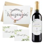 TECHEEL Nişan nedimesi hediye şişe etiketi, nedime, nikah nedimesi, şarap etiketi, tebrik kartlı, nikah nedimesi için hediye, düğün ve nişan için hediye fikirleri