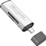 Techmaster ADS-103 Gri USB 3.0 TF SD Kart Okuyucu USB Type-C OTG Adaptör