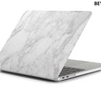 Techmaster Apple MacBook Pro 13 2016 A1706 A1708 Mermer Desenli Kapak Beyaz Kılıf