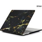 Techmaster Apple MacBook Pro 13 2016 A1706 A1708 Mermer Desenli Kapak Siyah Kılıf