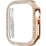 Techmaster Apple Watch 10. Nesil 46mm Uyumlu Parlak Taşlı 360 Tam Koruma Kapak Kılıf