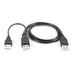 Techmaster Harici Diskler İçin Y Kablo 3 Uçlu USB 2.0 Kablo
