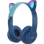 Techmaster Kablosuz Kulaküstü Rgb Işıklı Kedili Bluetooth 5.0 Çocuk Kulaklığı Kulaklık P47M