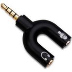 Techmaster Mikrofon Kulaklık Ayırıcı Y Adaptör (Siyah)