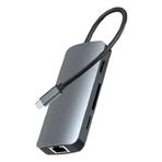 Techmaster Type-C 8in1 4K HDMI RJ45 Micro Sd Tf 3xusb 3.0 Şarj Girişli Hub Çevirici