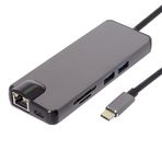 Techmaster Type-C USB 3.1 8in1 4K HDMI VGA Micro Sd Rj-45 2 USB Şarj Girişli Kablo