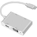 Techmaster Type-C Usb C 3.1 Hdmi Vga Dvi Usb Port 3.0 Hub Çoklayıcı Adaptör