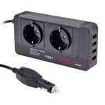 TechMore 200 Watt 12 Volt to 220 Volt Cakmaktan Cevirici Socket Converter Modified Sinus Inverter 4 Usb, Superbox Modem, pc, led, Şarj Cihazları Aydınlatma dönüştürücü invertör