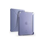 Techno Guru Apple iPad 9.7 2018 (6.nesil) Kılıf Zore Tri Folding Kalem Bölmeli Standlı Kılıf - Mor