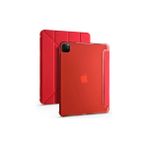 Techno Guru Apple iPad Pro 12.9 2020 (4.nesil) Kılıf Zore Tri Folding Kalem Bölmeli Standlı Kılıf - Kırmızı