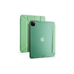Techno Guru Apple iPad Pro 12.9 2022 M2 Kılıf Zore Tri Folding Kalem Bölmeli Standlı Kılıf - Açık Yeşil