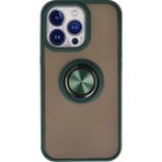 Techno Guru iPhone 15 Pro Kılıf Arkası Buz Tasarımlı ve Yüzüklü Kenarları Renkli Şık Montreal Yüzüklü Silikon Kapak - Yeşil