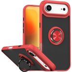 Techno Guru iPhone 17 Air Kılıf Arkası Buz Tasarımlı ve Yüzüklü Kenarları Renkli Şık Montreal Yüzüklü Silikon Kapak - Kırmızı