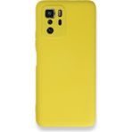 Techno Guru Poco X3 Gt Kılıf Içi Kadife Kaplı Nano Silikon Kapak - Sarı