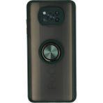 Techno Guru Poco X3PRO Kılıf Arkası Buz Tasarımlı ve Yüzüklü Kenarları Renkli Şık Montreal Yüzüklü Silikon Kapak - Yeşil