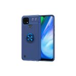 Techno Guru Realme C21 Ultra Koruma Sağlayan Stant Özellikli Yüzüklü Ravel Silikon Kılıf - Mavi