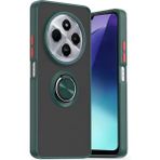 Techno Guru Redmi 14C Kılıf Arkası Buz Tasarımlı ve Yüzüklü Kenarları Renkli Şık Montreal Yüzüklü Silikon Kapak - Yeşil