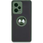 Techno Guru Redmi Note 12 Pro 5g Kılıf Arkası Buz Tasarımlı ve Yüzüklü Kenarları Renkli Şık Montreal Yüzüklü Silikon Kapak - Yeşil