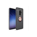 Techno Guru Samsung Galaxy S9 Plus Ultra Koruma Sağlayan Stant Özellikli Yüzüklü Ravel Silikon Kılıf - Siyah - Rose