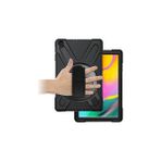 Techno Guru Samsung Galaxy Tab A 10.1 (2019) T510 Kılıf Ultra Koruma Sağlayan Tutma Bölmeli Tablet Defender Sert Silikon Kılıf - Siyah