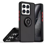 Techno Guru Xiaomi Mi 14T Kılıf Arkası Buz Tasarımlı ve Yüzüklü Kenarları Renkli Şık Montreal Yüzüklü Silikon Kapak - Siyah