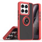 Techno Guru Xiaomi Mi 15 Pro Kılıf Arkası Buz Tasarımlı ve Yüzüklü Kenarları Renkli Şık Montreal Yüzüklü Silikon Kapak - Kırmızı