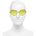 Techno Station Vintage Fashion Hafif Unisex Güneş Gözlüğü Unisex Güneş Gözlüğü Sarı Oval Çerçeve DMA20 - Siyah