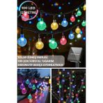 Technojet 100 Top Ledli Solar Kristal Bahçe Dekorasyon Aydınlatma Rgb Işık Güneş Enerjili RGB Çok Renkli Işık