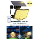 Technojet 106 LED Solar Duvar Lambası – SMD Sarı Işık, Kumandalı, 3 Modlu, IP65 Bahçe Aydınlatma