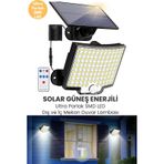 Technojet 110 Ledli Solar Güneş Enerjili Kumandalı Hareket Sensörlü Bahçe Aydınlatma Sokak Lambası