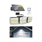 Technojet 122 Ledli Solar Güneş Enerjili Kumandalı Hareket Sensörlü Bahçe Aydınlatma Sokak Lambası Çok Renkli