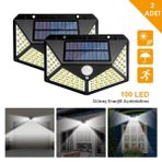 Technojet 2ADET 100 Ledli Hareket Sensörlü Güneş Enerjili Solar Bahçe Lambası LED Şarj Olabilen