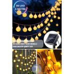 Technojet 30 LED 6m Solar LED Sarı Işık Güneş Enerjili Bahçe Teras Balkon Ağaç Lambası Aydınlatma Sarı Işık