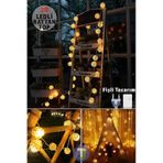 Technojet Dekoratif Rattan Model Fişli Şerit Top Led Yılbaşı Parti Doğum Günü Süsleme 20'li Sarı