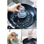 Technojet Deterjan Hazneli Sihirli Bulaşık Teli Paslanmaz Inox Pratik Temizleme Teli ve 1 Yedek Tel, Mutfak Banyo Lavabo Temizliği - Gri