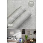 Technojet Kendinden Yapışkanlı Çimento Görünümlü Mutfak Banyo Duvar Dolap Masa Kaplama 60CMX100CM - 60 x 100 cm - Gri