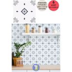 Technojet Kendinden Yapışkanlı Karo Pvc Mutfak Banyo Tezgah Kaplama Sticker 6 Adet 20 cm × 20 cm - Beyaz